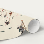 Border Collie Christmas Skiing Wrapping Paper
