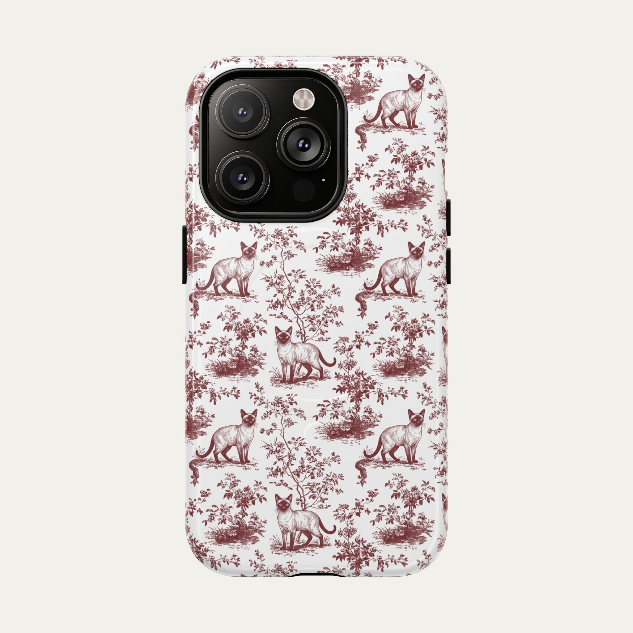 Siamese Cat Burgundy Toile phone Case