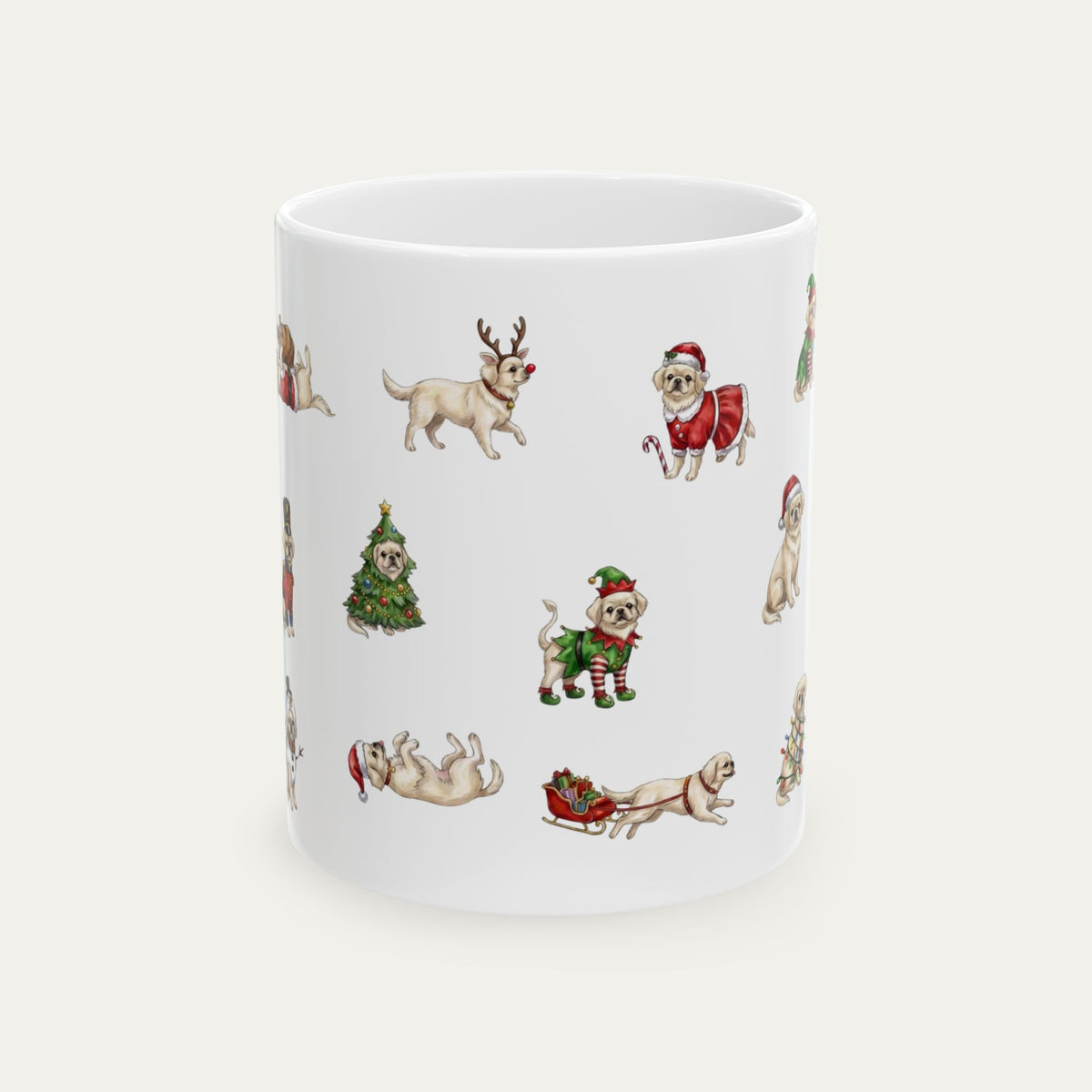 Pekingese Cream Christmas Mug