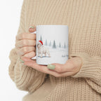 Custom English Bulldog White Christmas Santa Hat Mug