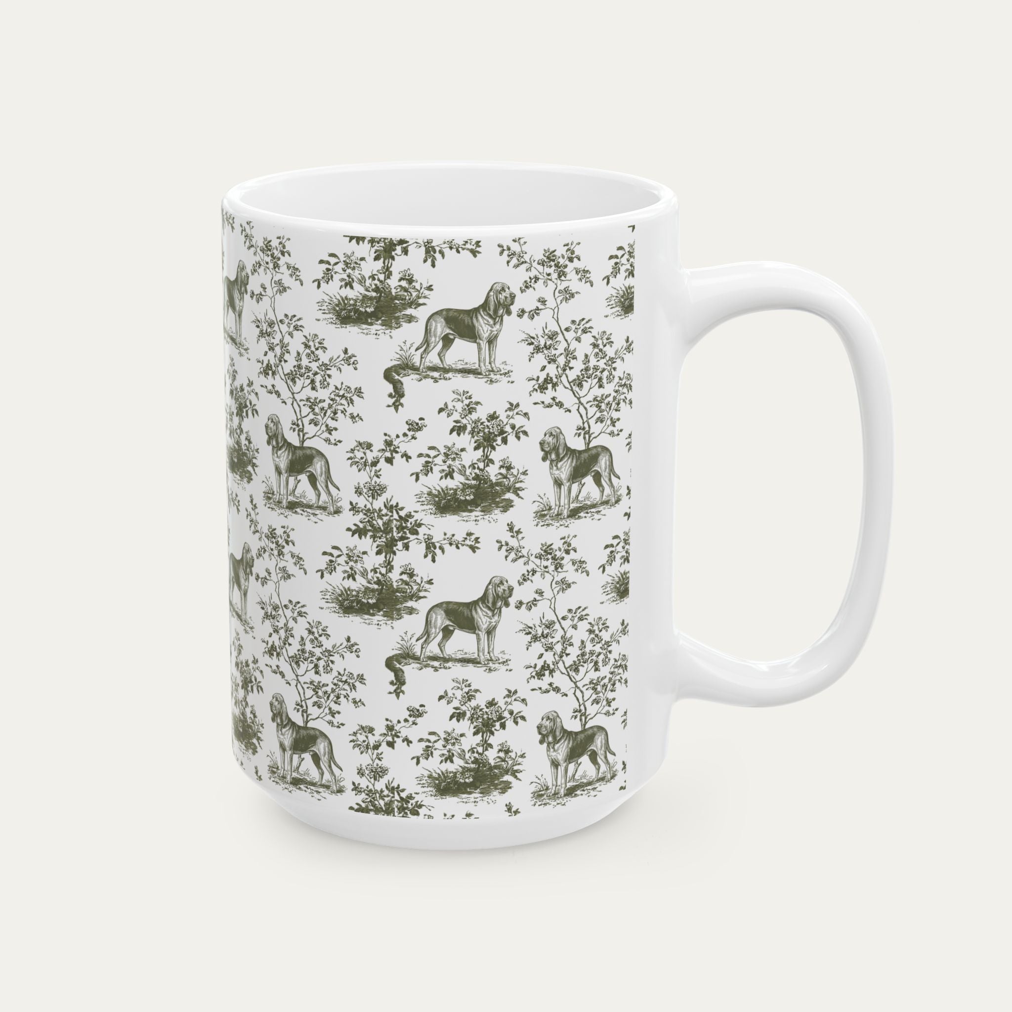 Bloodhound Sage Green Toile Mug