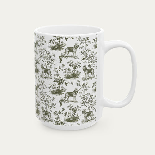 Bloodhound Sage Green Toile Mug