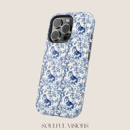Alaskan Malamute Toile De Jouy Magnetic Phone Case
