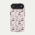 Greyhound Burgundy Toile phone Case