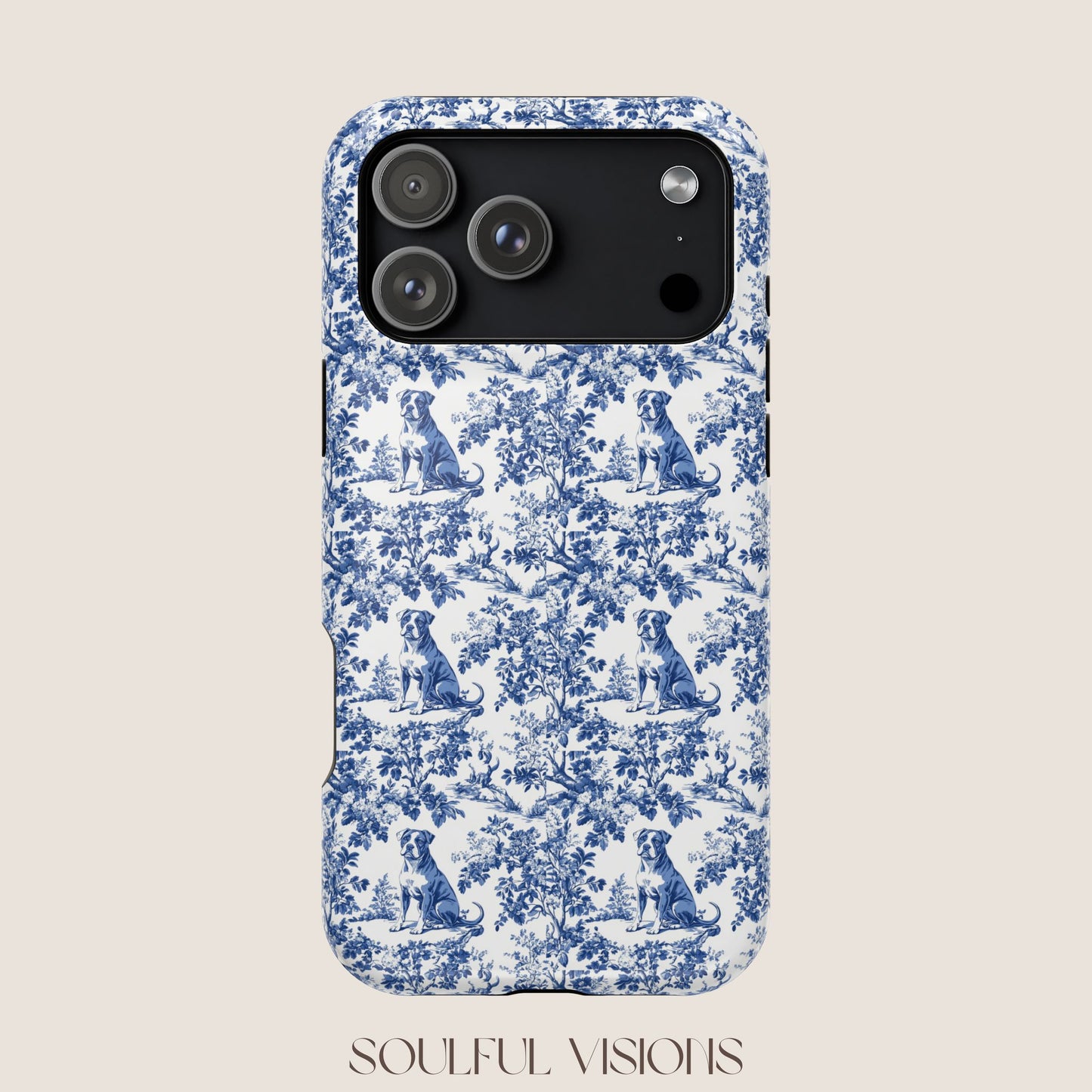 Pitbull Toile De Jouy Magnetic Phone Case