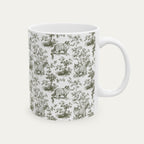 Ragdoll Cat Sage Green Toile Mug