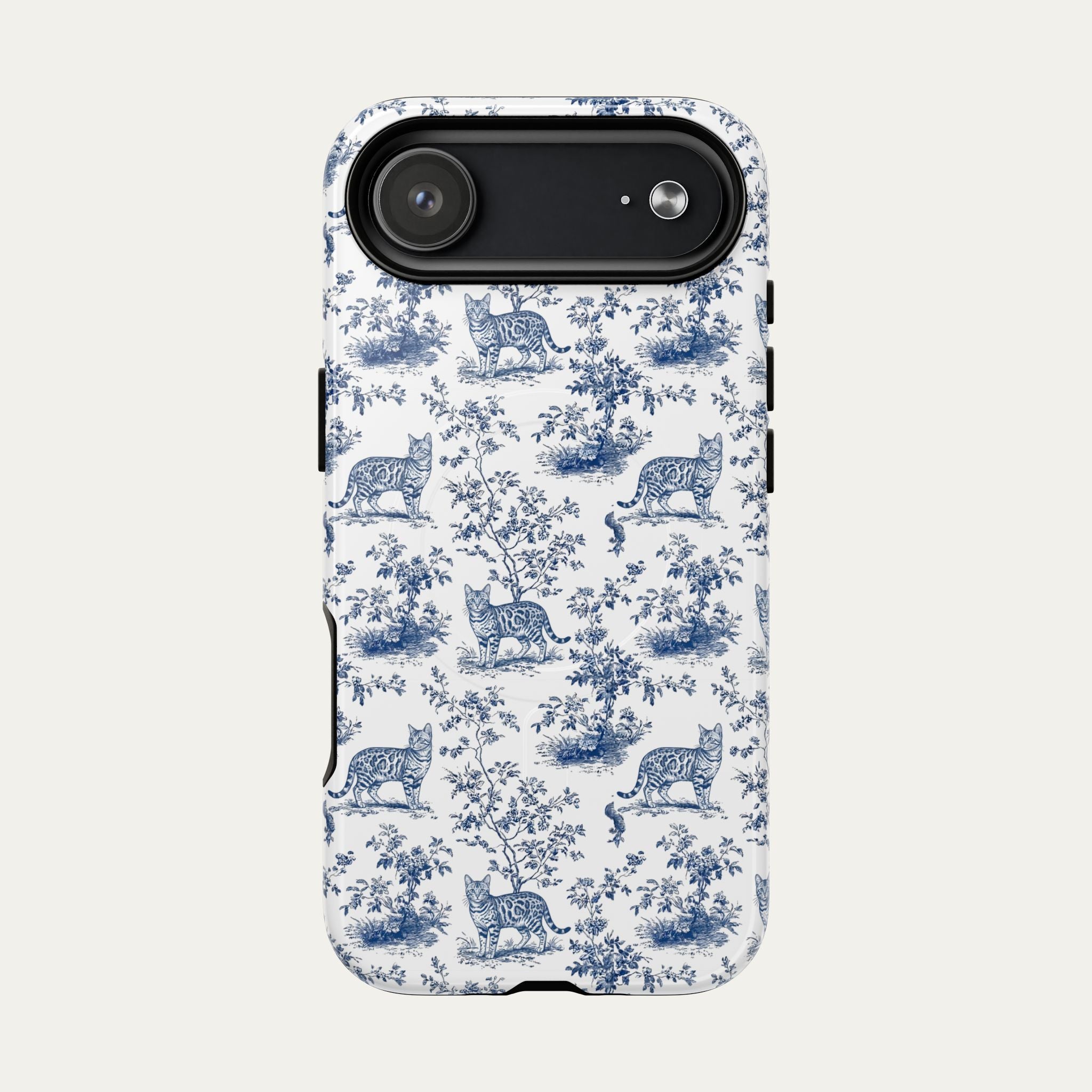 Bengal Cat Blue Toile Phone case