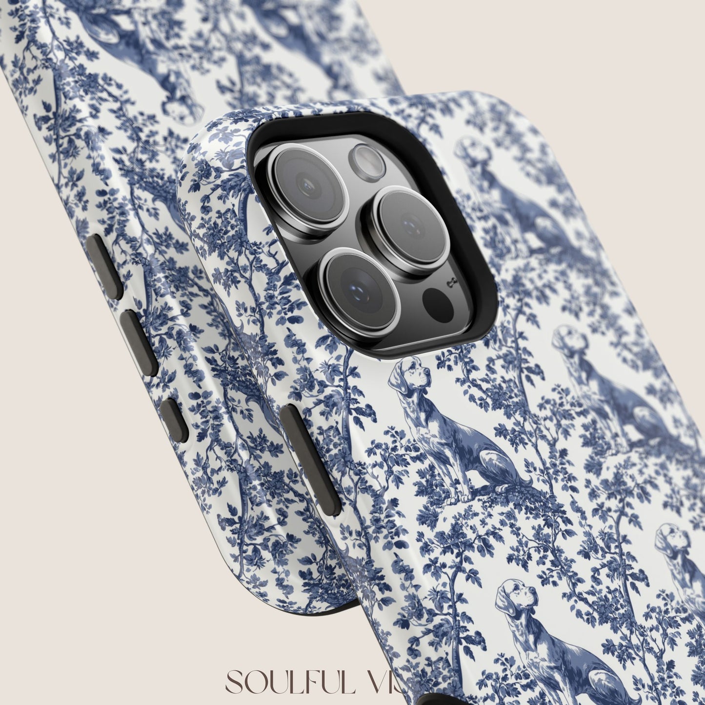 Labrador Toile De Jouy Magnetic Phone Case
