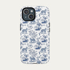 Bengal Cat Blue Toile Phone case