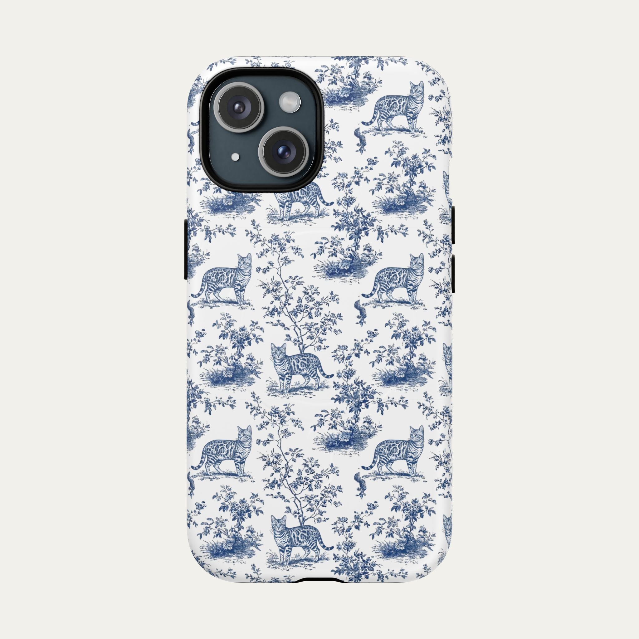 Bengal Cat Blue Toile Phone case