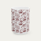 Bengal Cat Burgundy Toile Mug