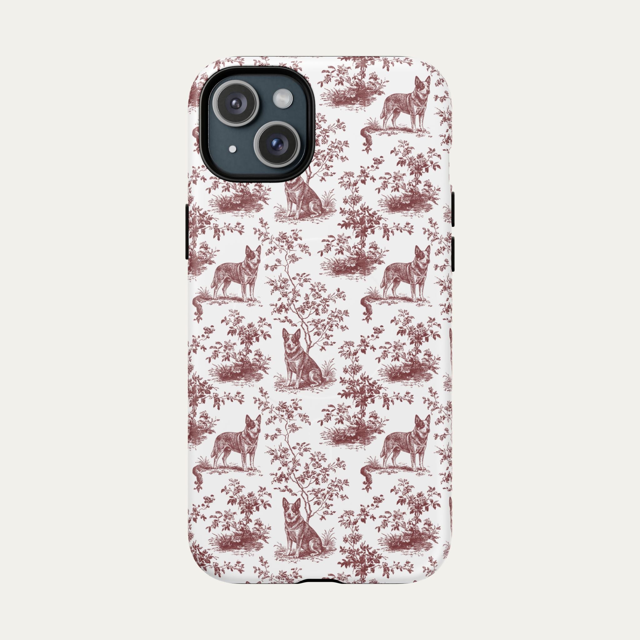 Australian Cattle Dog Burgundy Toile phone Case