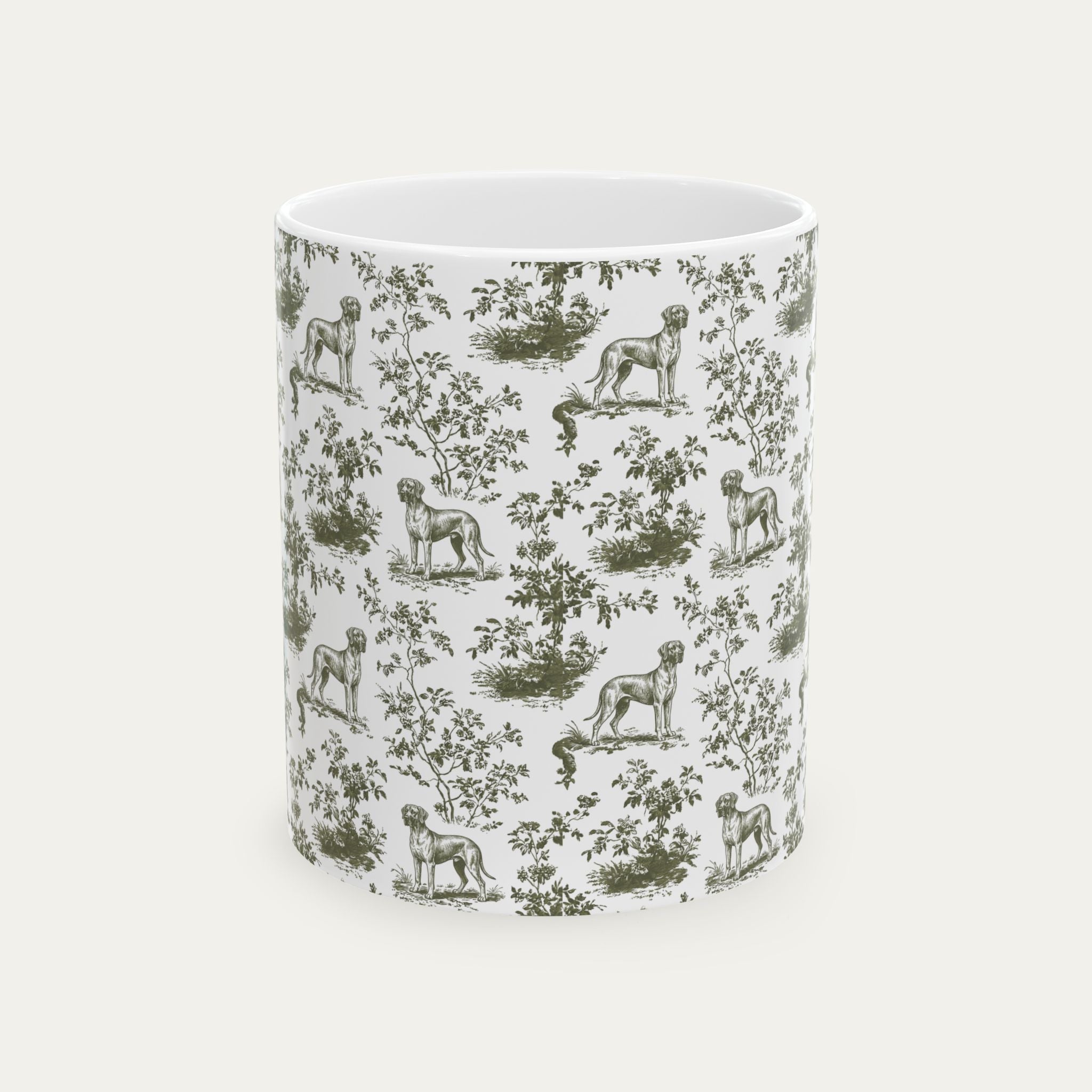 Great Dane Sage Green Toile Mug