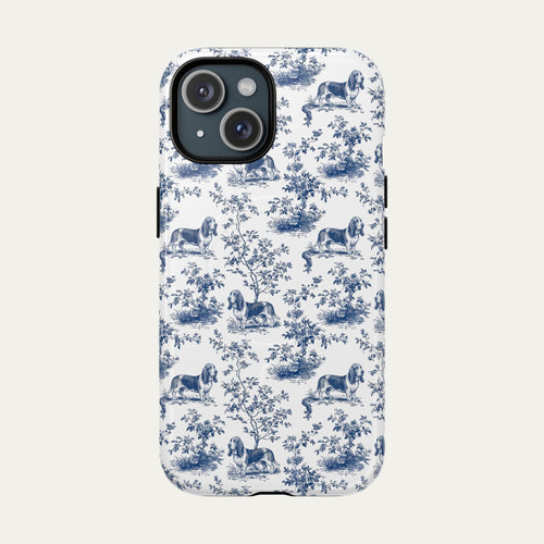 Basset Hound Blue Toile Phone case