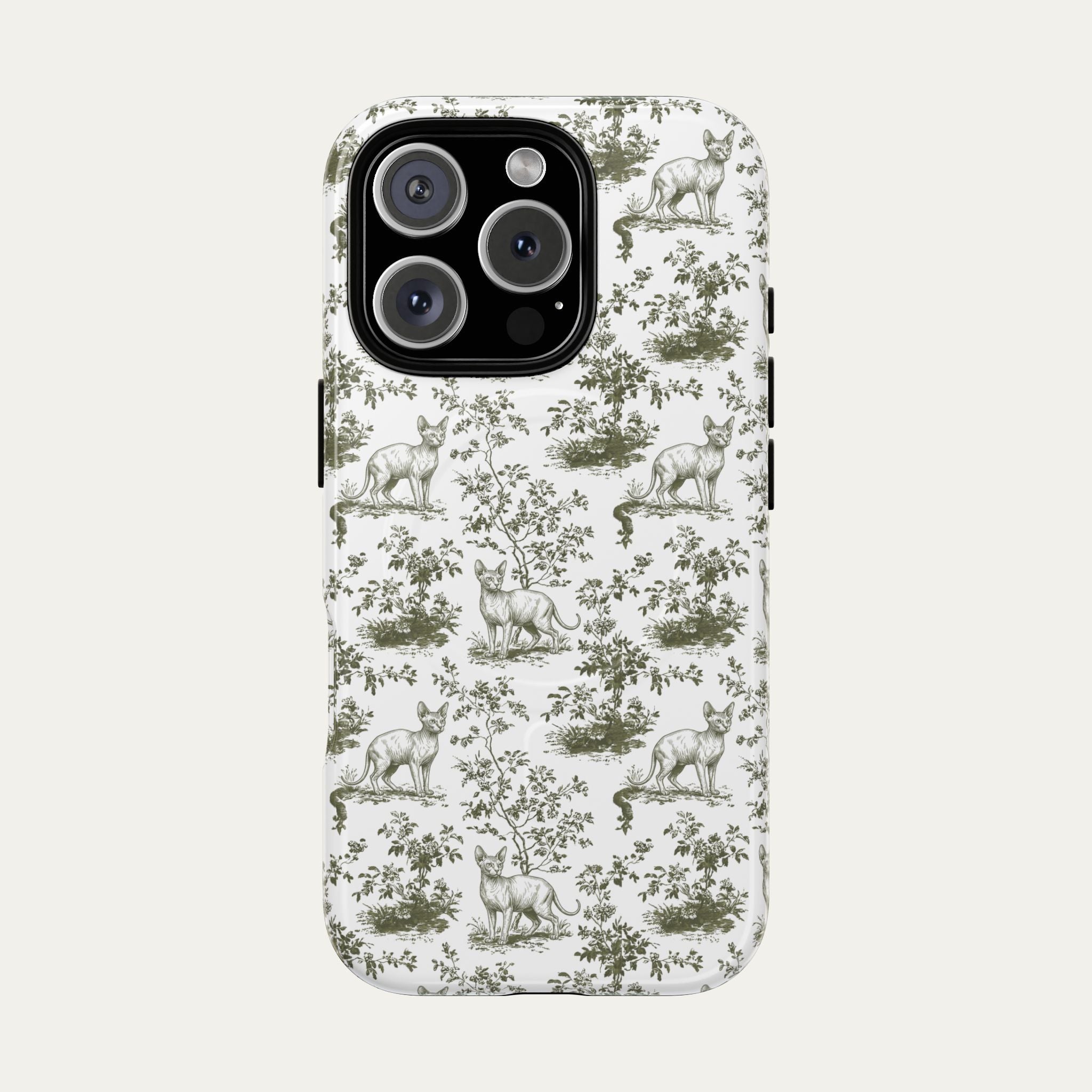 Sphynx Cat Sage Green Toile phone Case