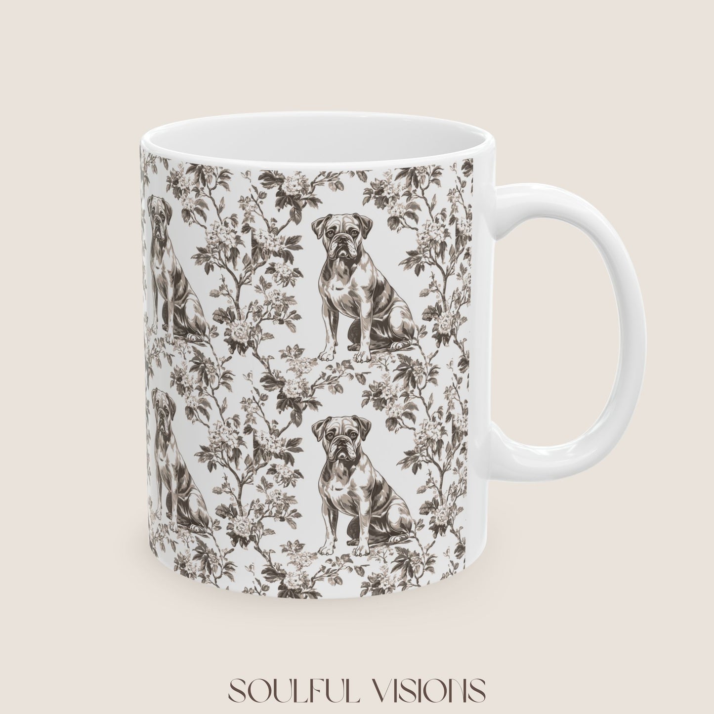 Boxer Toile de Jouy Mug