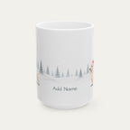 Custom Dachshund Cream Christmas  Santa Hat Mug