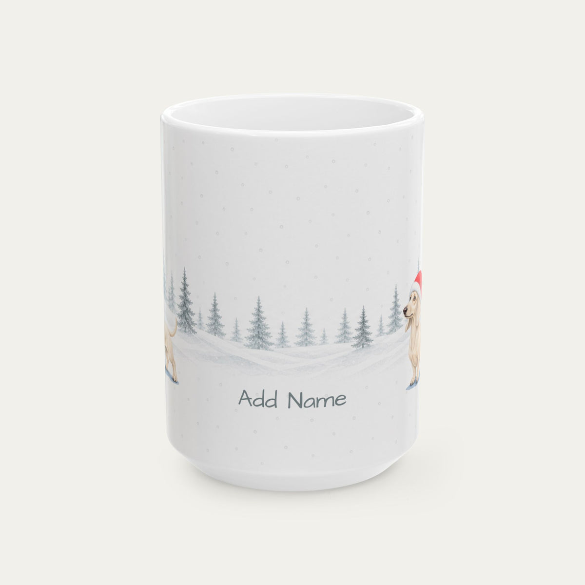 Custom Dachshund Cream Christmas  Santa Hat Mug