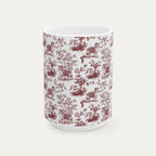 Shetland Sheepdog Burgundy Toile Mug