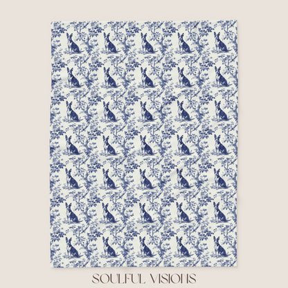 Basenji French Toile De Jouy Blanket