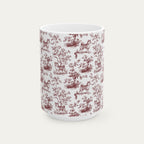 Shiba Inu Burgundy Toile Mug