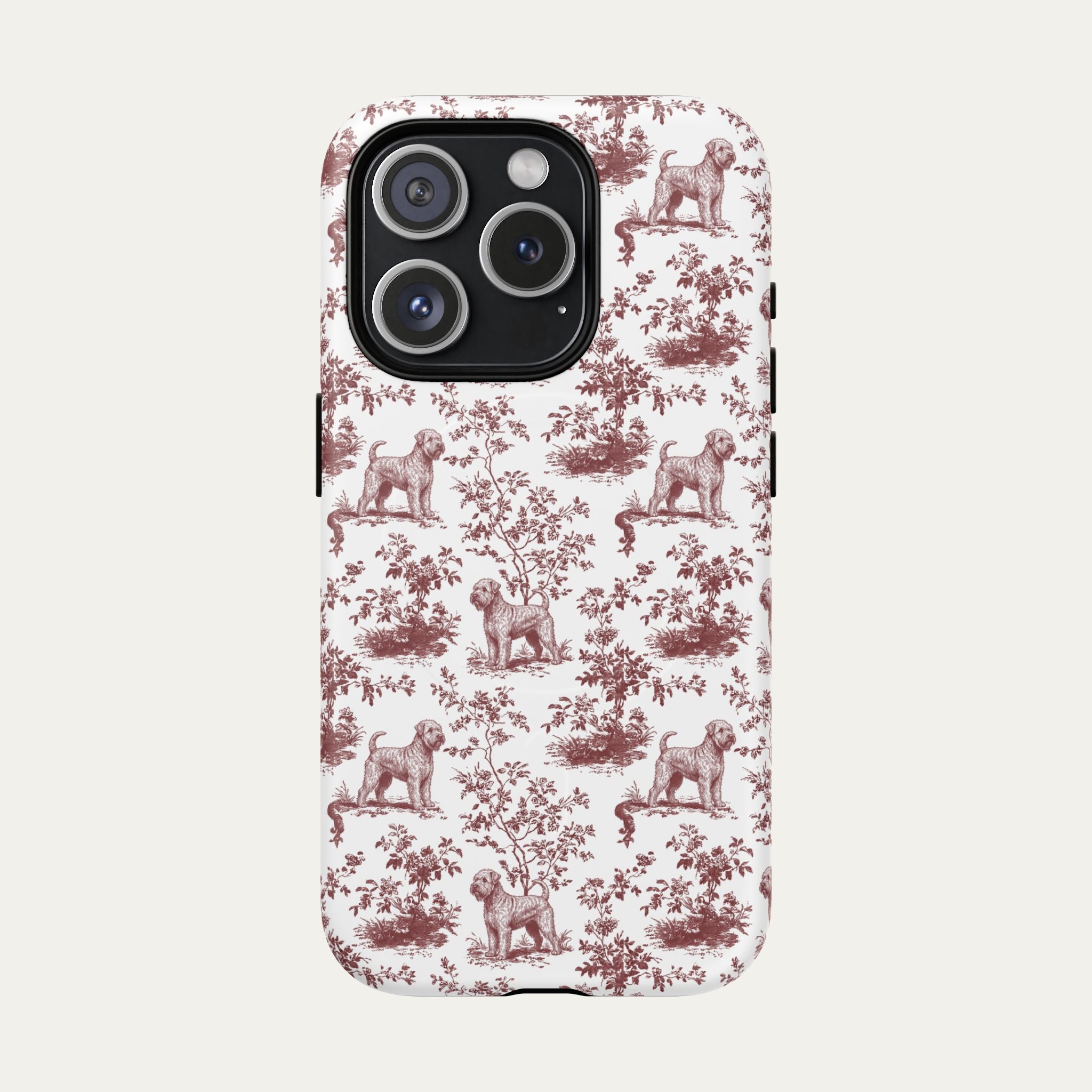 Wheaten Terrier Burgundy Toile phone Case
