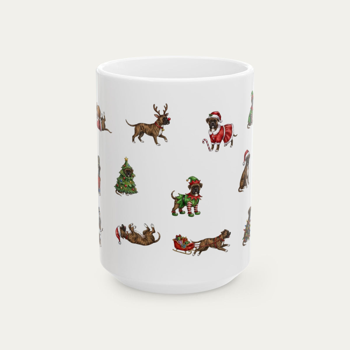 Boxer Brindle Christmas Mug