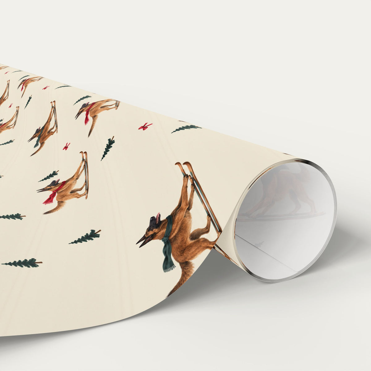 Belgian Malinois Christmas Skiing Wrapping Paper