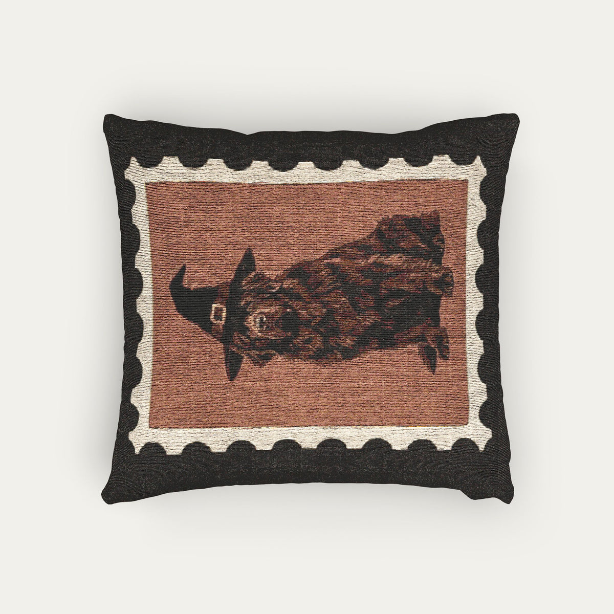 Newfoundland Brown  Halloween Woven Pillow