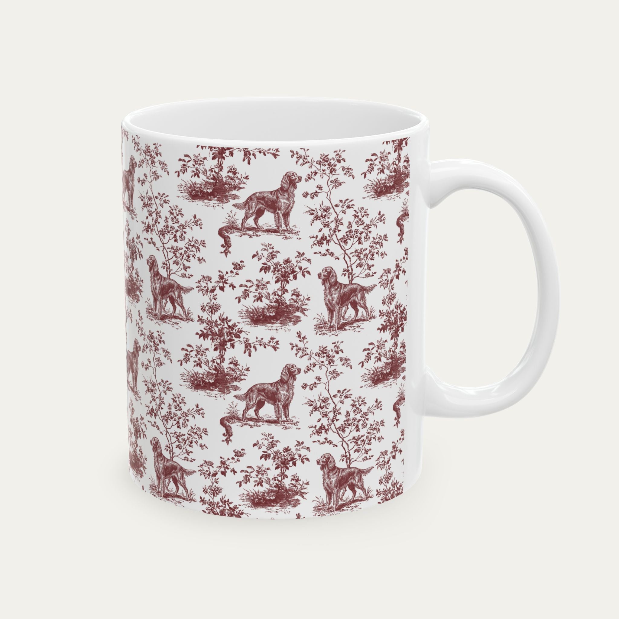 Irish Setter Burgundy Toile Mug