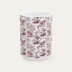 English bulldog Burgundy Toile Mug