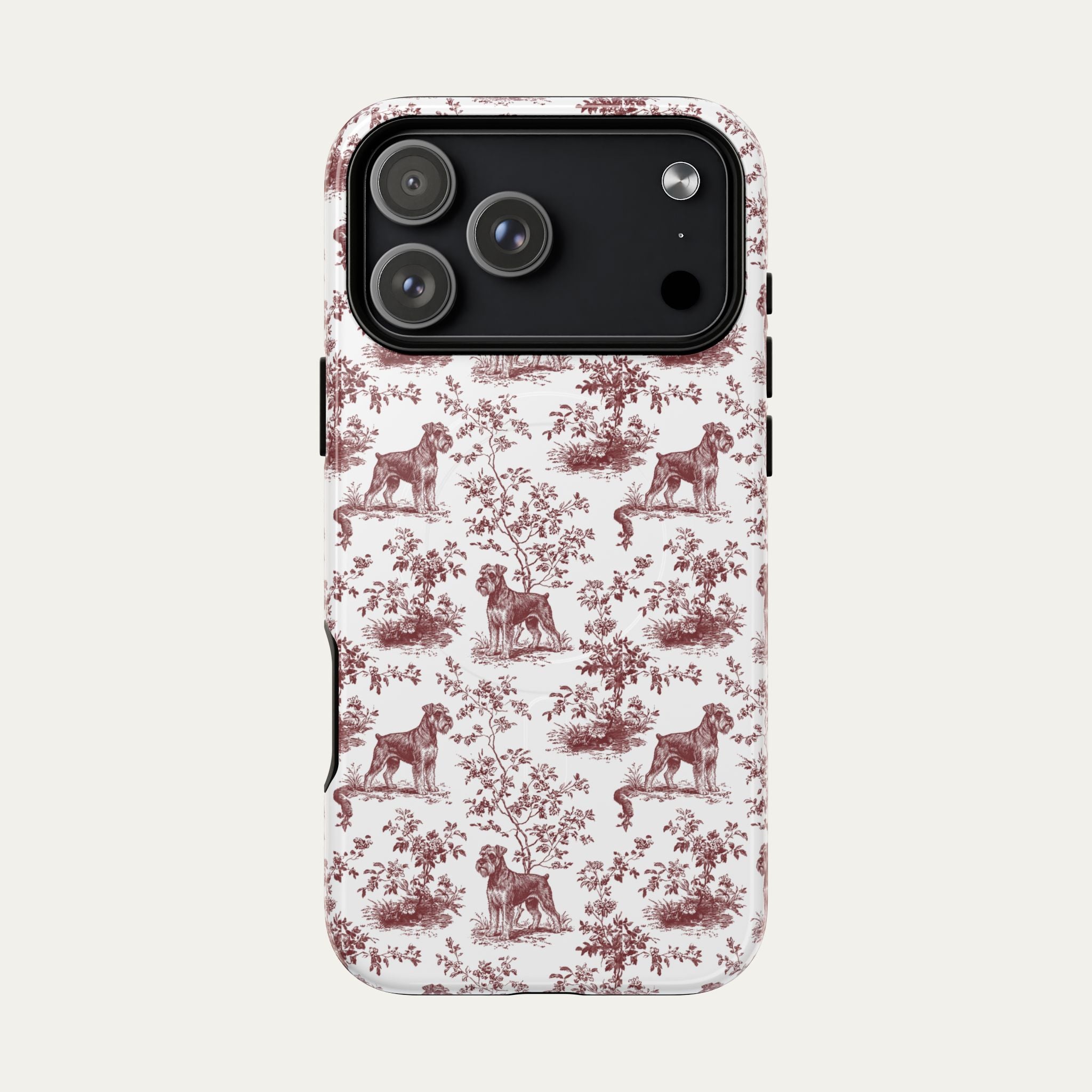 Schnauzer Burgundy Toile phone Case