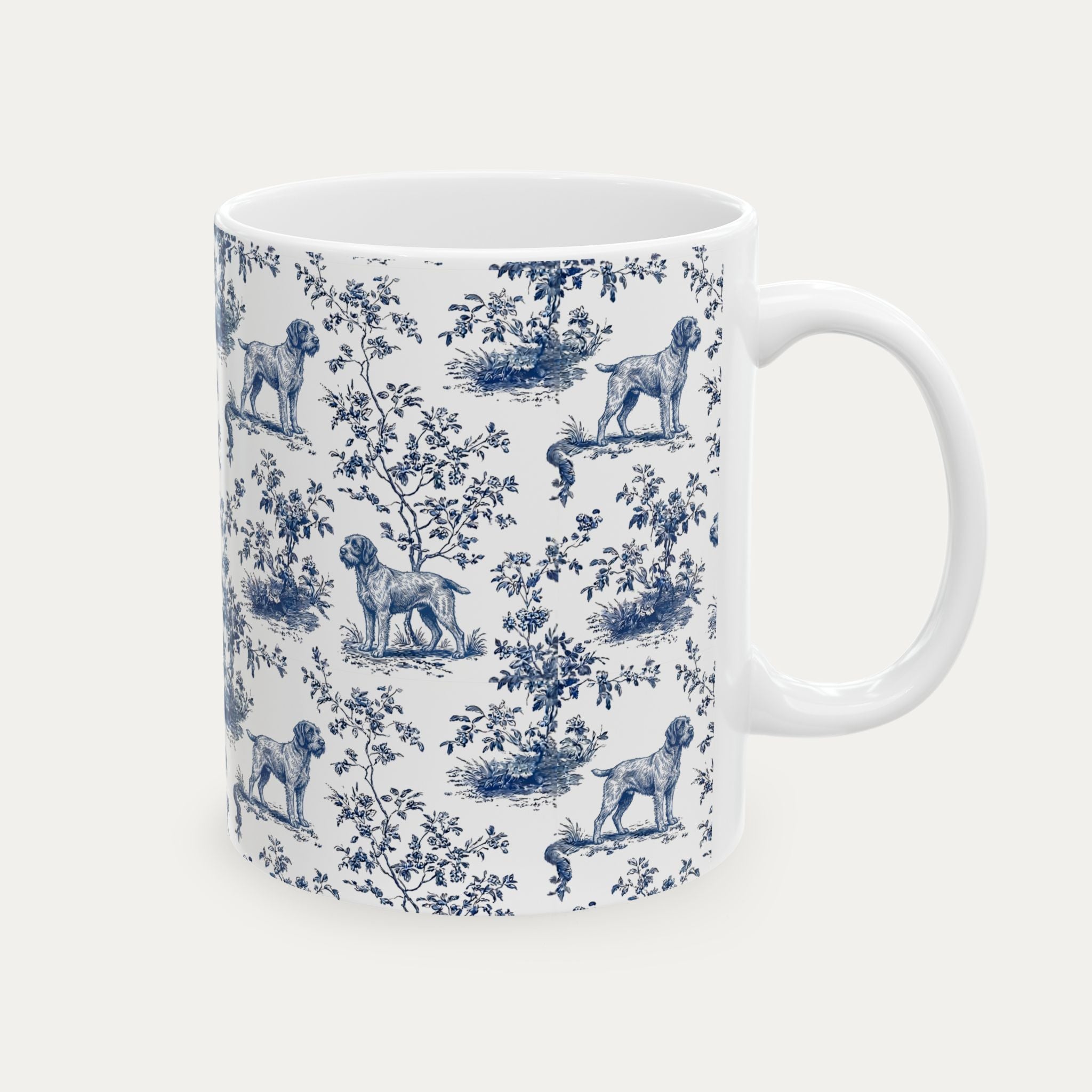 Wirehaired Pointing Griffon Blue Toile Mug