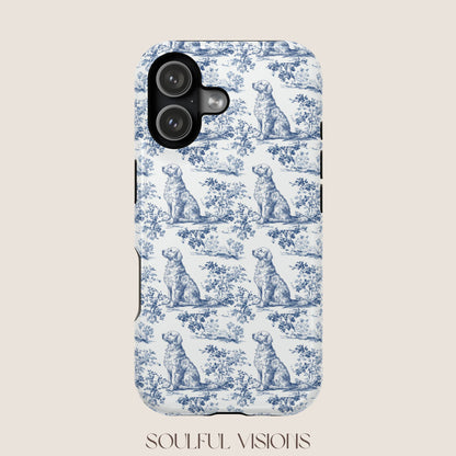 Golden Retriever Toile De Jouy Magnetic Phone Case
