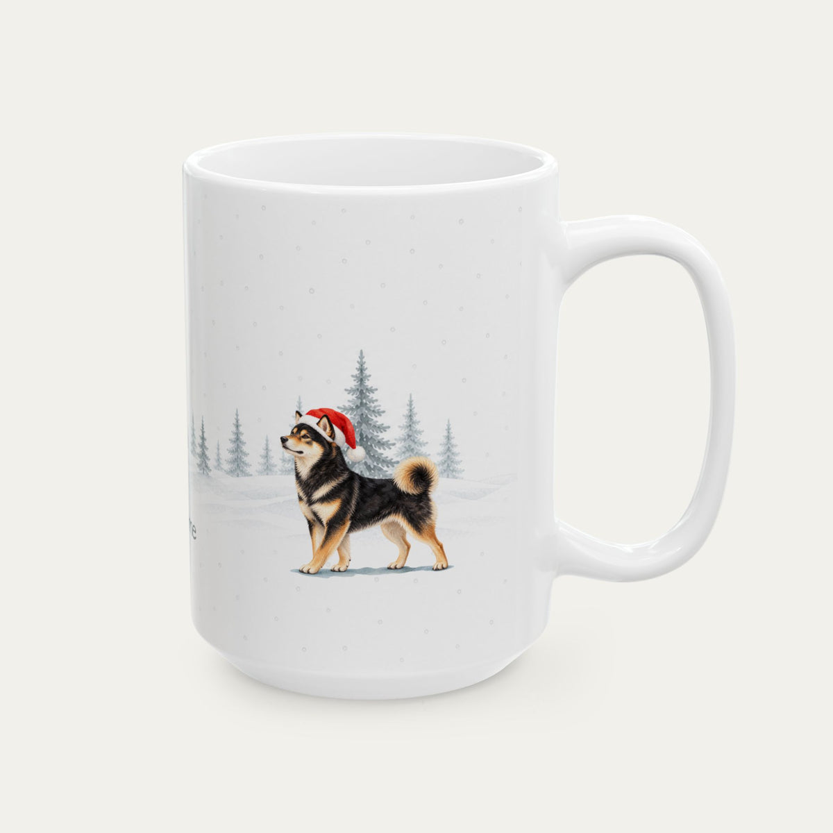 Custom Shiba Inu Black and Tan Christmas Santa Hat Mug