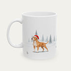 Custom Ptibull Fawn and White Christmas Santa Hat Mug