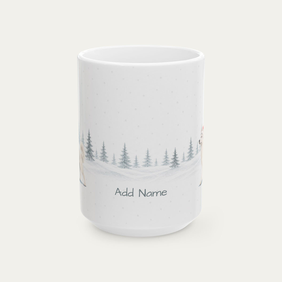 Custom Siberian Husky White Christmas Santa Hat Mug