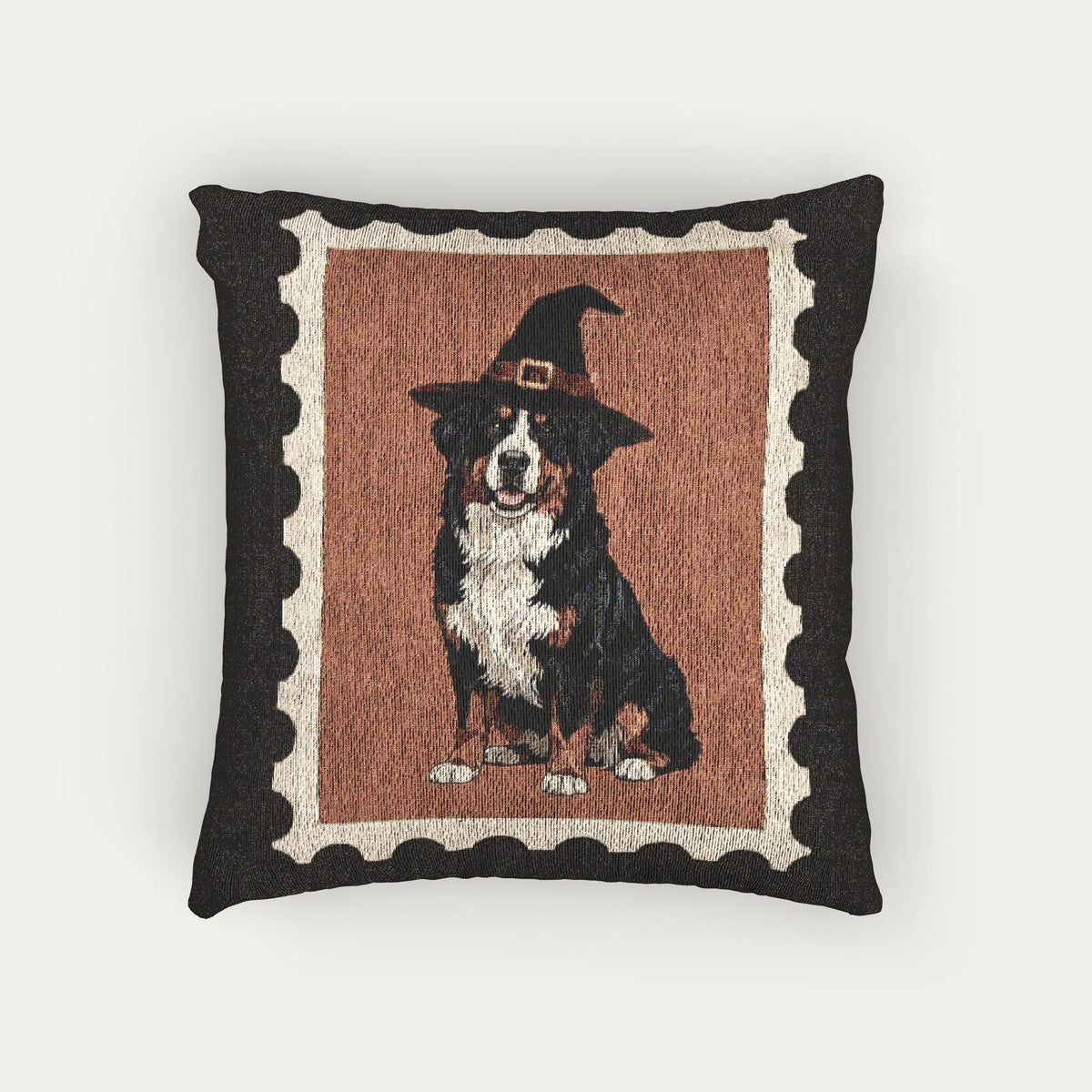 Bernese Moutain Halloween Woven Pillow