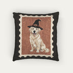 Golden Retriever Cream Halloween Woven Pillow