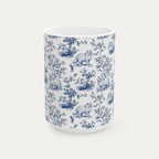 Persian Cat Blue Toile  Mug