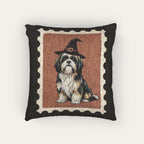 Shih Tzu Halloween Woven Pillow