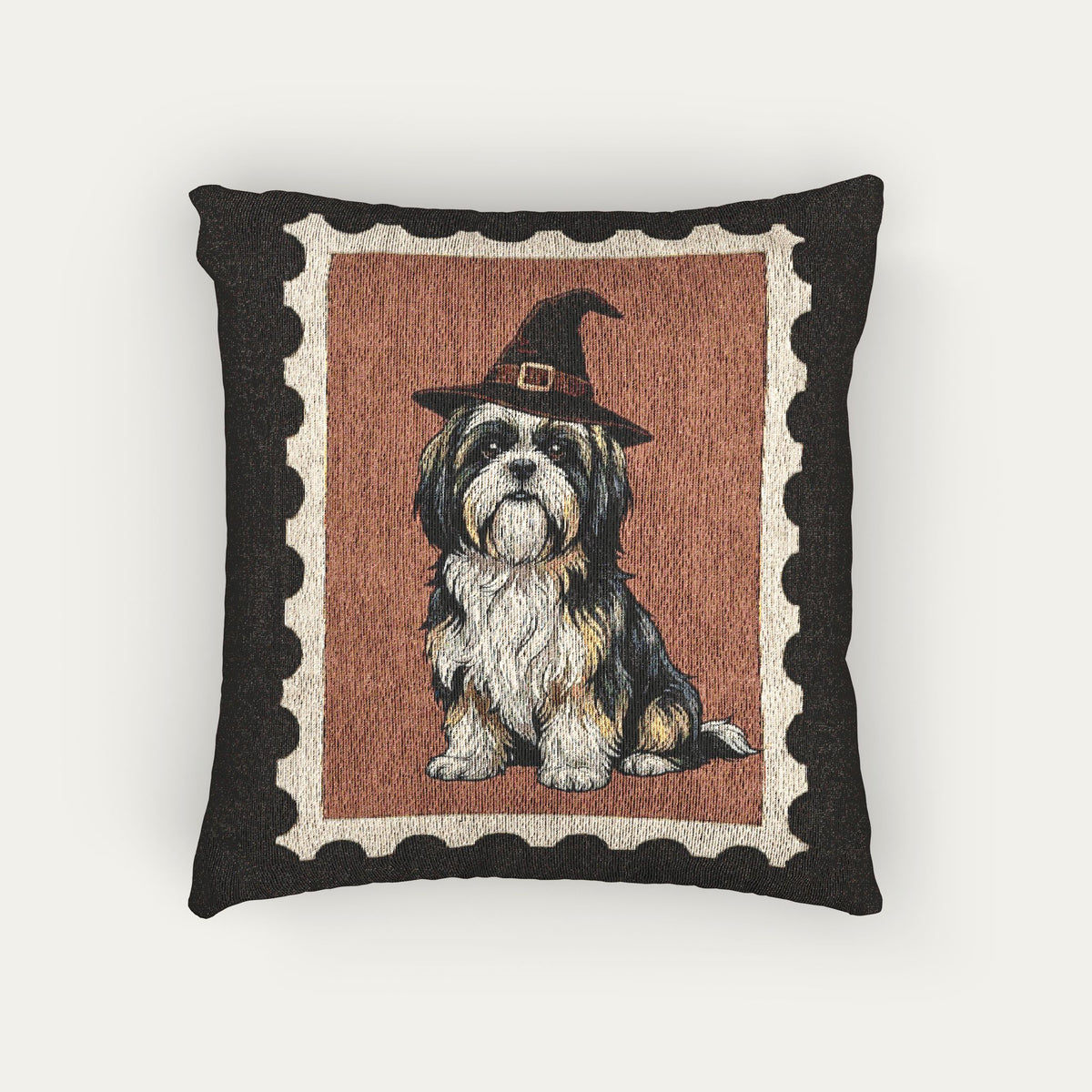 Shih Tzu Halloween Woven Pillow
