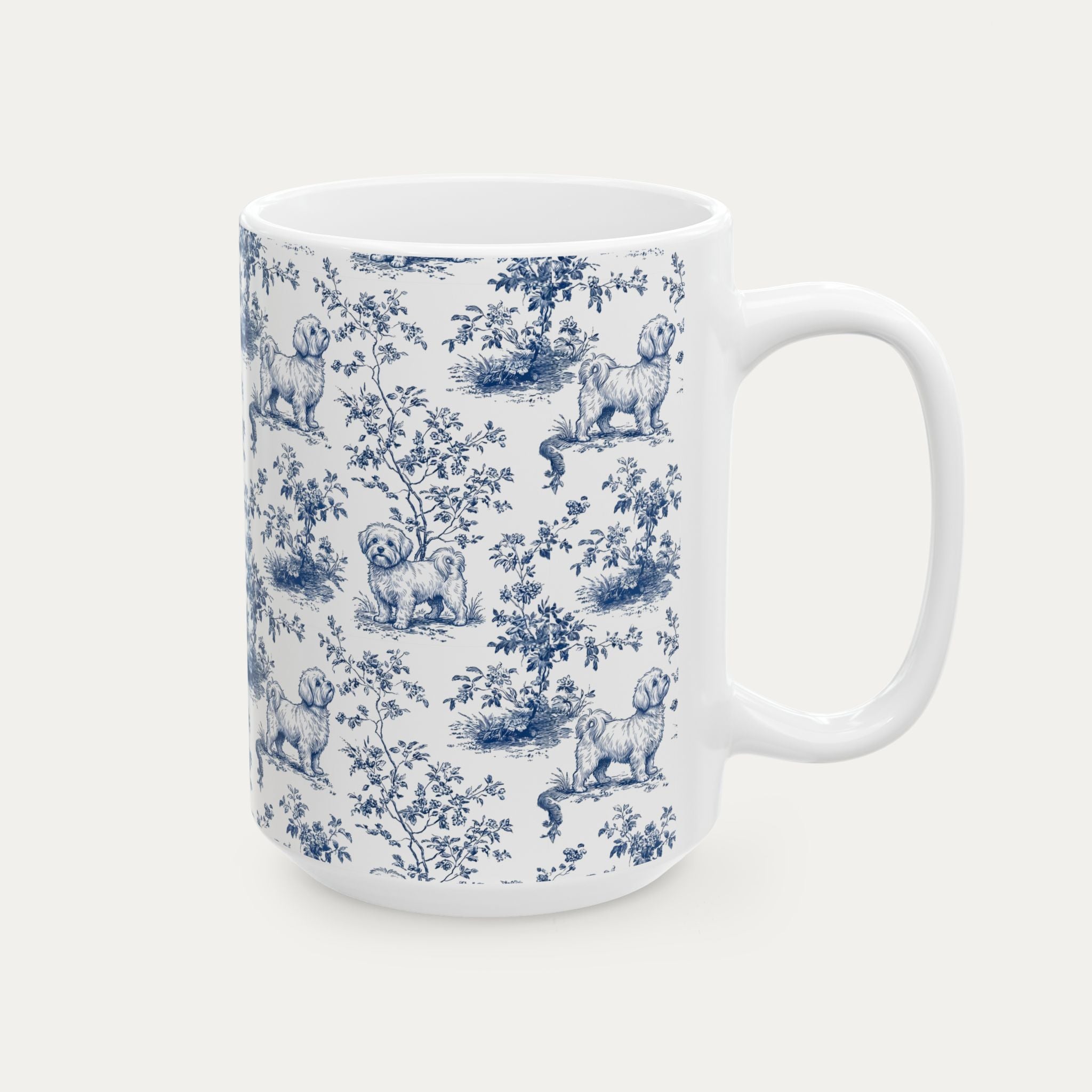 Maltese Blue Toile Mug