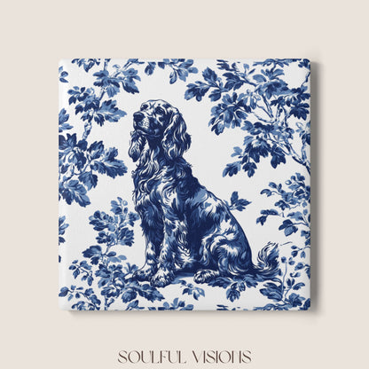 Gordon Setter Ceramic Coaster French Toile