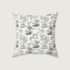 Whippet Sage Green French Toile Pillow
