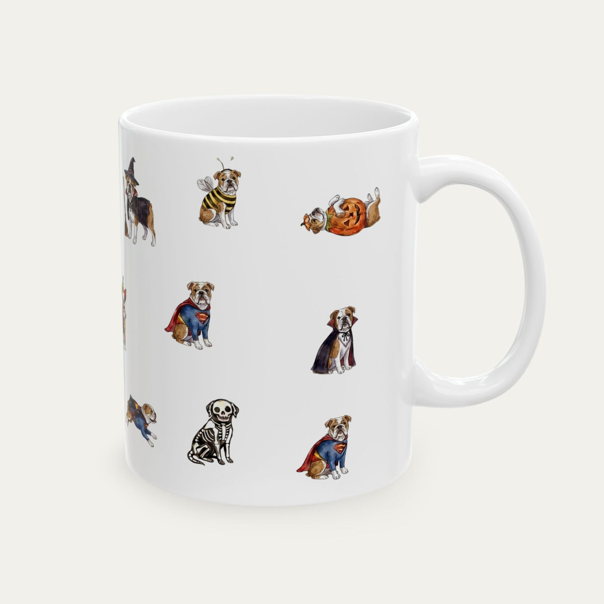English Bulldog Halloween mug
