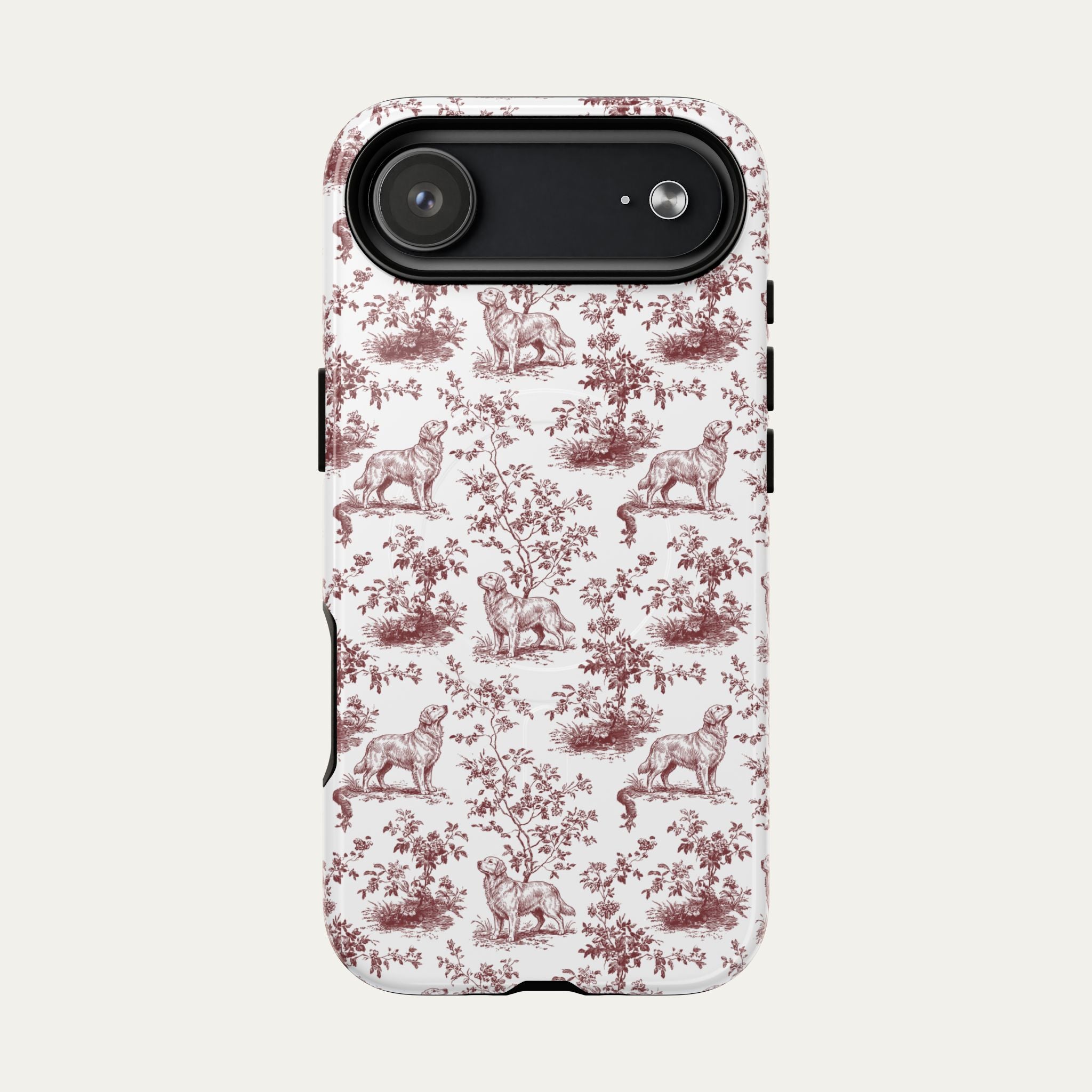 Golden Retriever Burgundy Toile phone Case