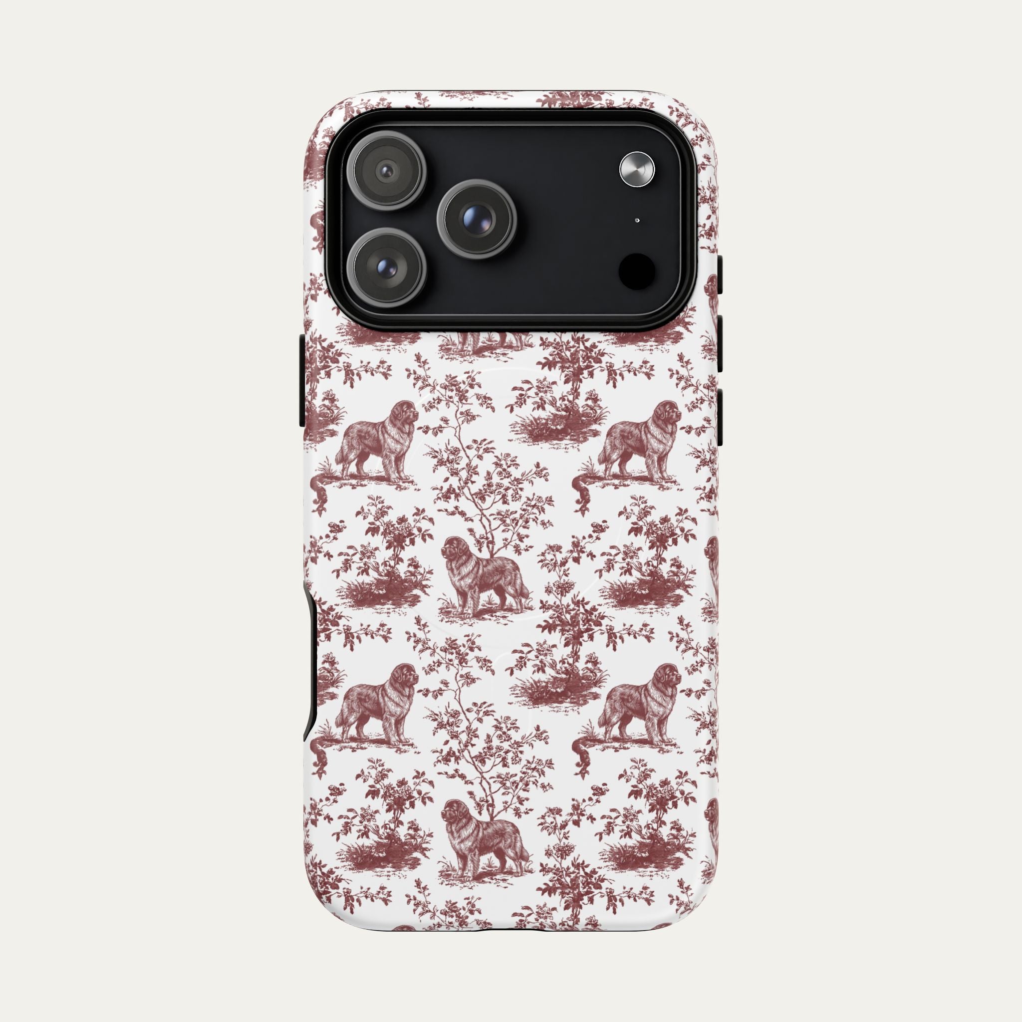 Newfoundland Burgundy Toile phone Case