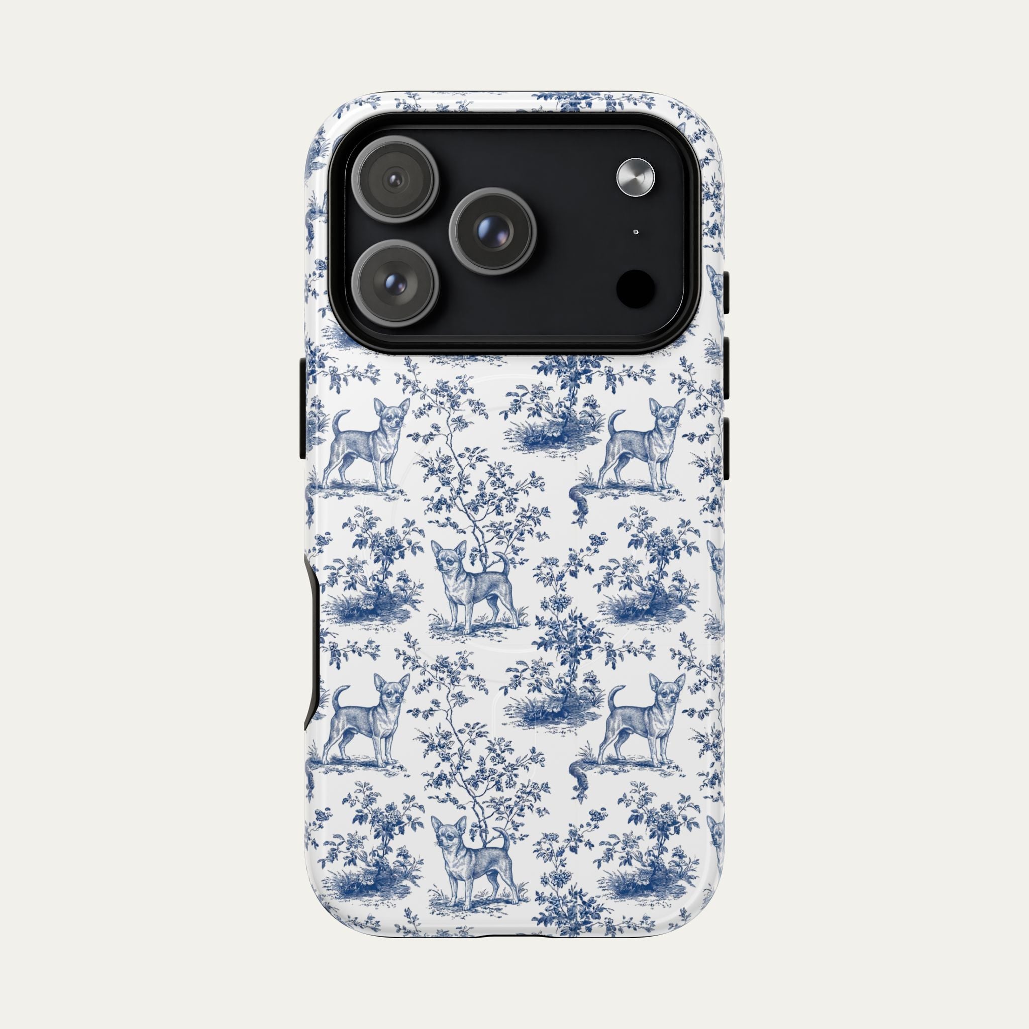 Chihuahua Shorthaired Blue Toile Phone case