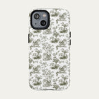 Pomeranian Sage Green Toile phone Case